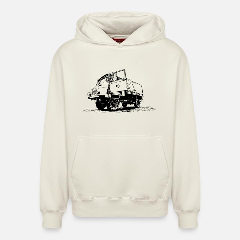 Robur LO 2002 A - Sweat à capuche unisexe décontracté en coton biologique – de SPREAD - blanc cassé