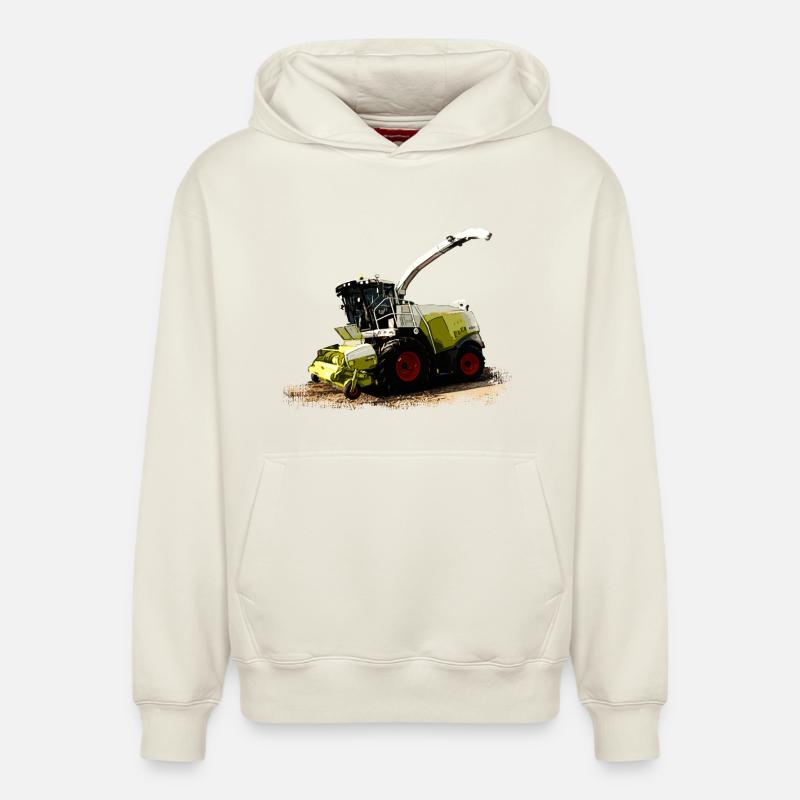 Moissonneuse-batteuse Claas Jaguar 930 - Sweat à capuche unisexe décontracté en coton biologique – de SPREAD - blanc cassé