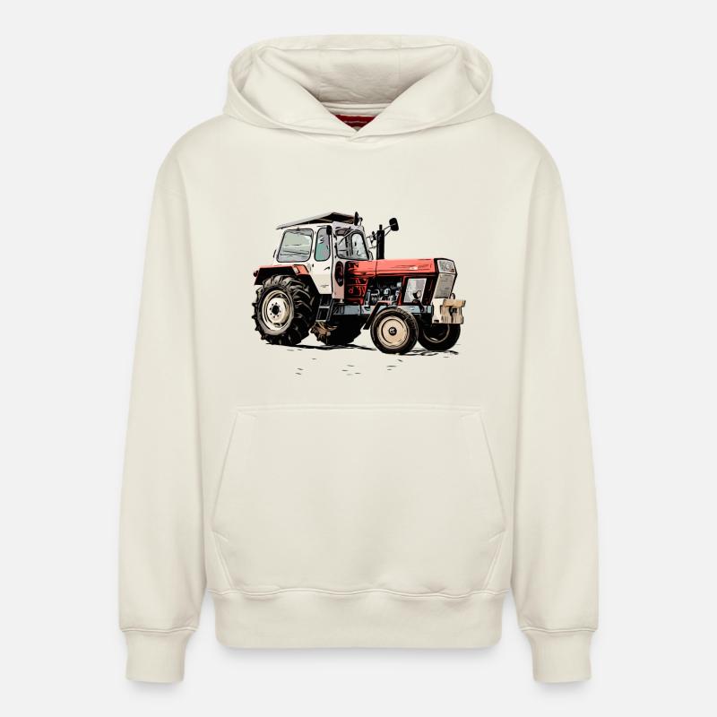 Tracteur Progress ZT - Sweat à capuche unisexe décontracté en coton biologique – de SPREAD - blanc cassé
