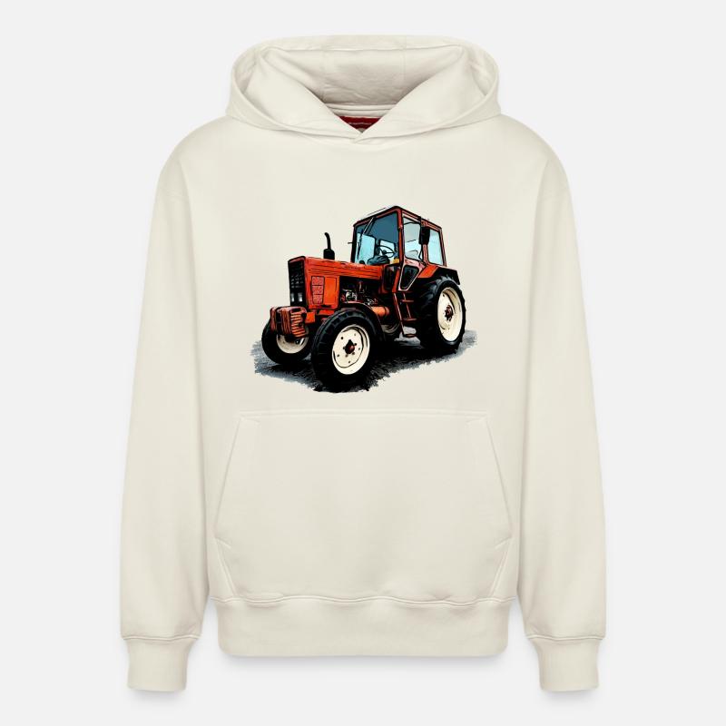 Biélorussie MTS 550 - Sweat à capuche unisexe décontracté en coton biologique – de SPREAD - blanc cassé
