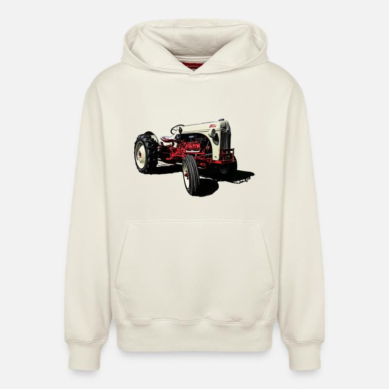 Oldtimer Traktor 8N - Relaxed Unisex Organic Hoodie – von SPREAD - Naturweiß