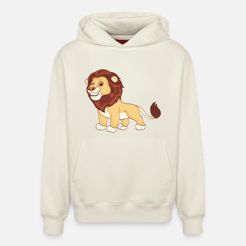 Un lion magnifique - Sweat à capuche unisexe décontracté en coton biologique – de SPREAD - blanc cassé