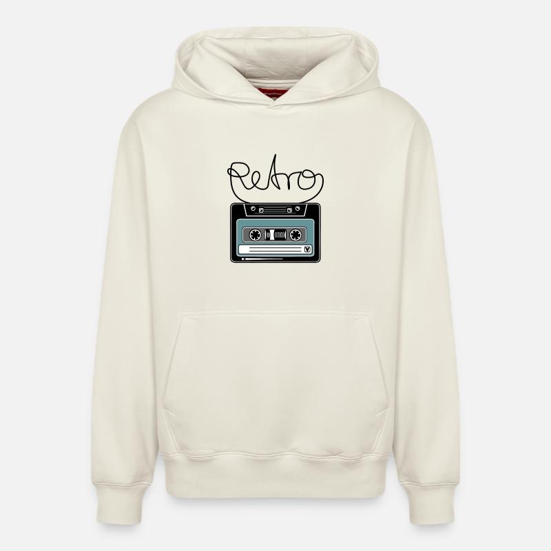 Cassette Retro Mixtape Band Salad - Sweat à capuche unisexe décontracté en coton biologique – de SPREAD - blanc cassé