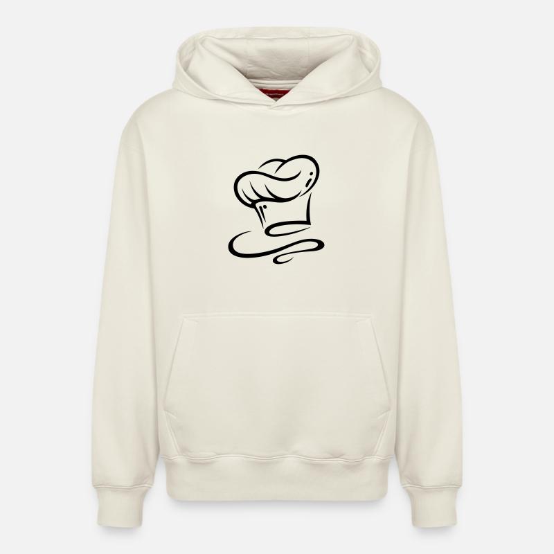 Chapeau, cuisinier, cuisine du chef - Sweat à capuche unisexe décontracté en coton biologique – de SPREAD - blanc cassé