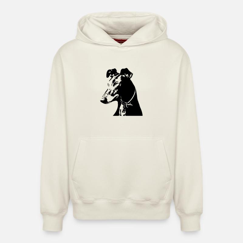 Tête de Galgo - Sweat à capuche unisexe décontracté en coton biologique – de SPREAD - blanc cassé