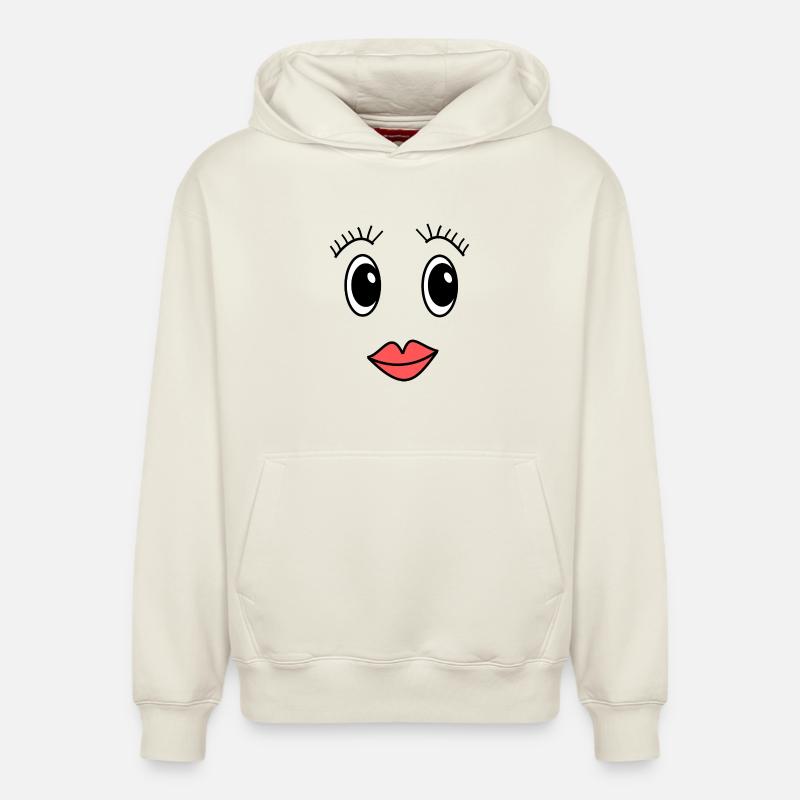 Visage - Sweat à capuche unisexe décontracté en coton biologique – de SPREAD - blanc cassé