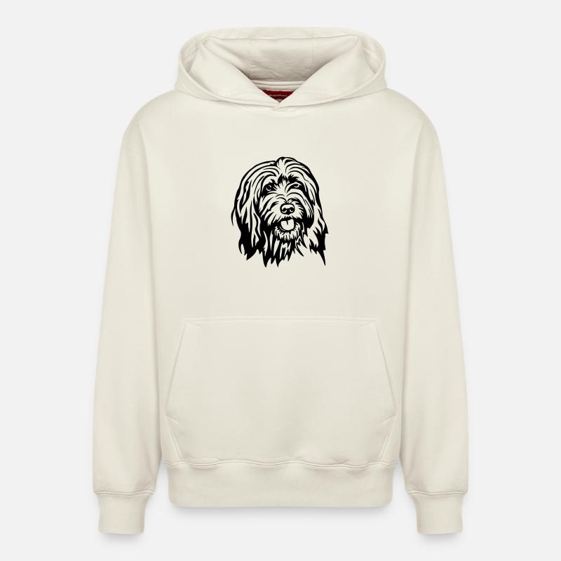 Gos d’atura Catala Head - Sweat à capuche unisexe décontracté en coton biologique – de SPREAD - blanc cassé