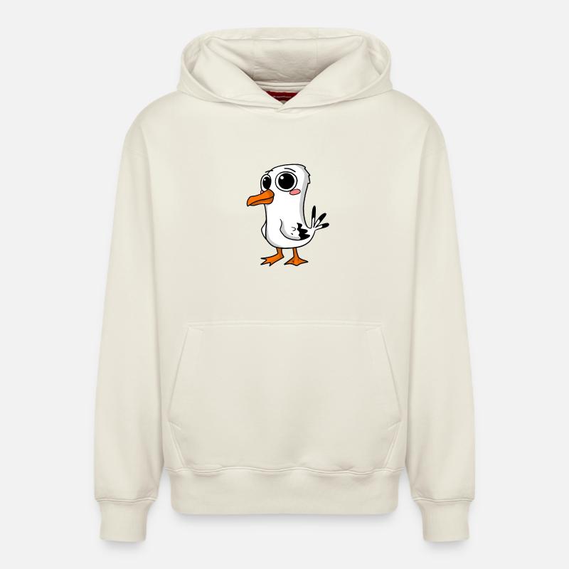 Mouette mignonne - Sweat à capuche unisexe décontracté en coton biologique – de SPREAD - blanc cassé