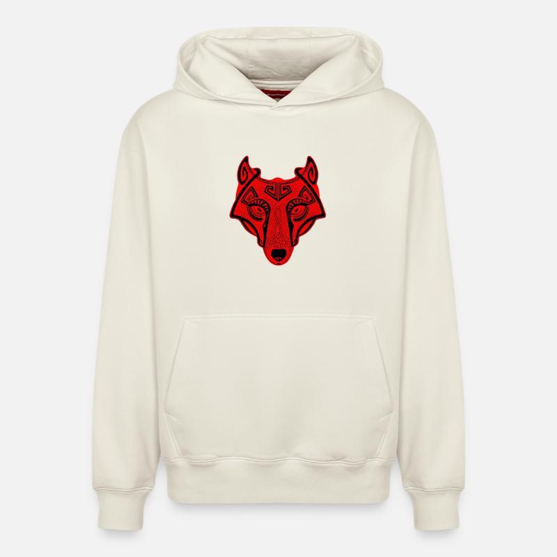 Loup viking Fenrir valhalla - Sweat à capuche unisexe décontracté en coton biologique – de SPREAD - blanc cassé
