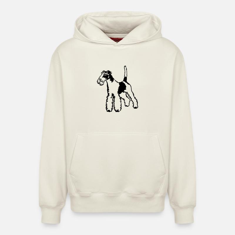 Fox-terrier - Sweat à capuche unisexe décontracté en coton biologique – de SPREAD - blanc cassé