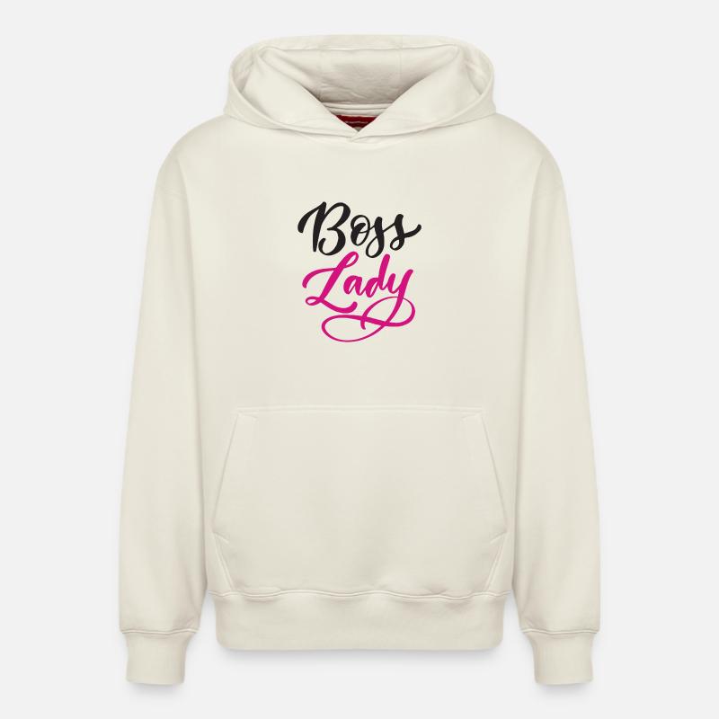 Lady Bos-s - Sweat à capuche unisexe décontracté en coton biologique – de SPREAD - blanc cassé
