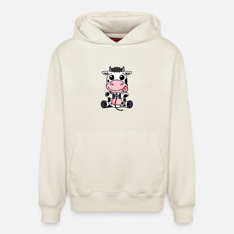 Jeu de joueur de vache - Sweat à capuche unisexe décontracté en coton biologique – de SPREAD - blanc cassé