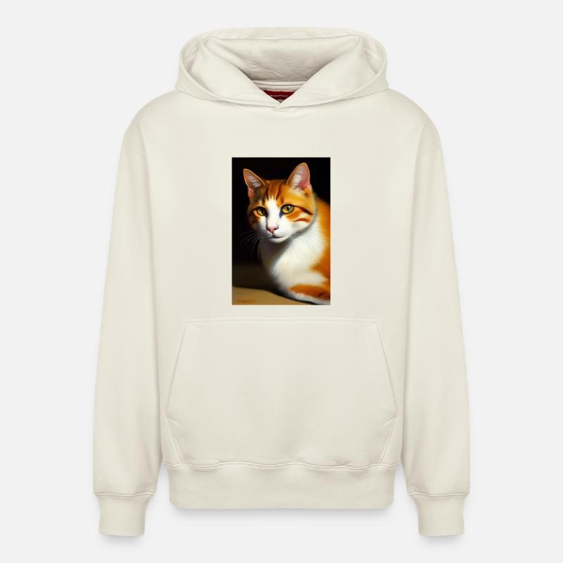 Image du chat - Sweat à capuche unisexe décontracté en coton biologique – de SPREAD - blanc cassé