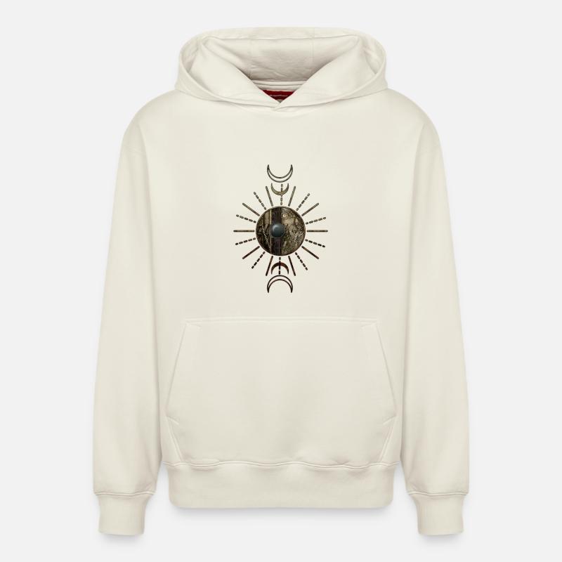 La beauté du design Steampunk - Sweat à capuche unisexe décontracté en coton biologique – de SPREAD - blanc cassé