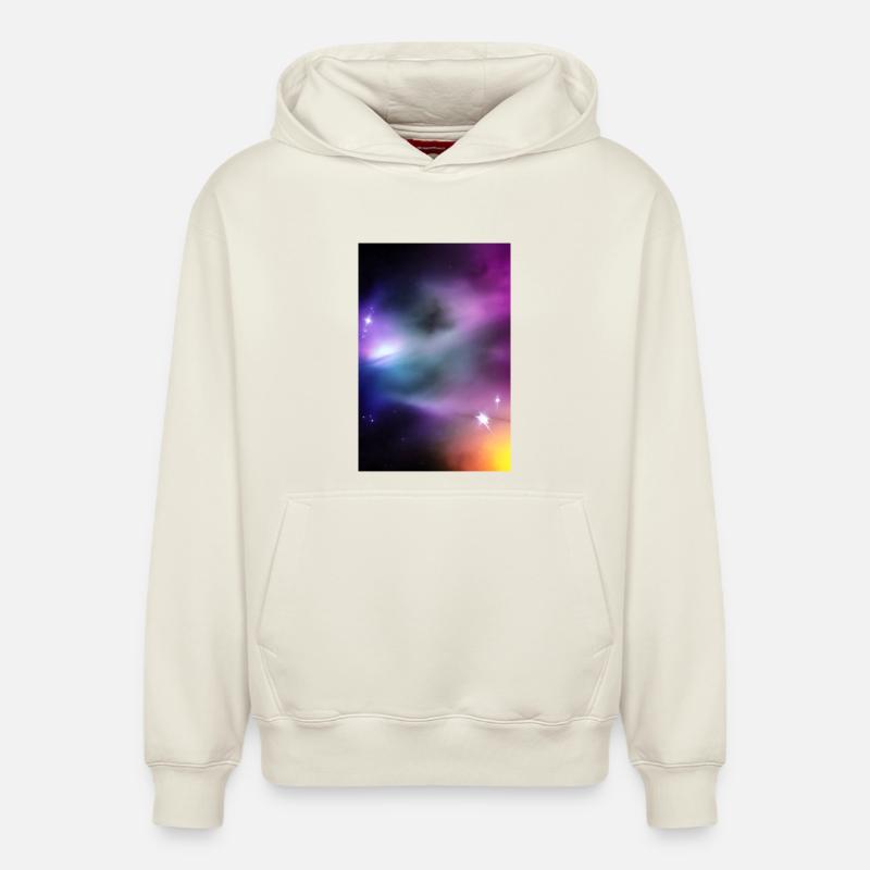 Image de la galaxie - Sweat à capuche unisexe décontracté en coton biologique – de SPREAD - blanc cassé