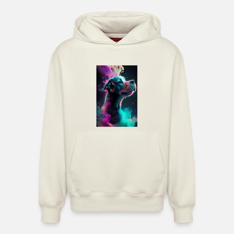 Chien mignon - Sweat à capuche unisexe décontracté en coton biologique – de SPREAD - blanc cassé