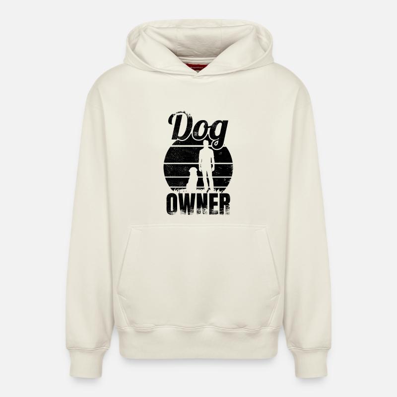 Propriétaire de chien - Sweat à capuche unisexe décontracté en coton biologique – de SPREAD - blanc cassé