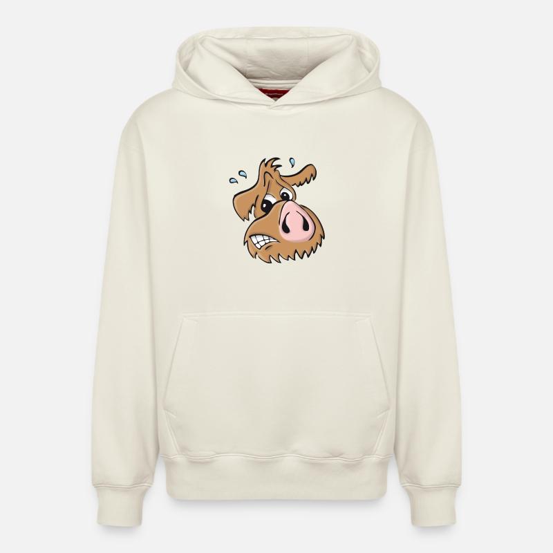 Chien cochon - oups - Sweat à capuche unisexe décontracté en coton biologique – de SPREAD - blanc cassé