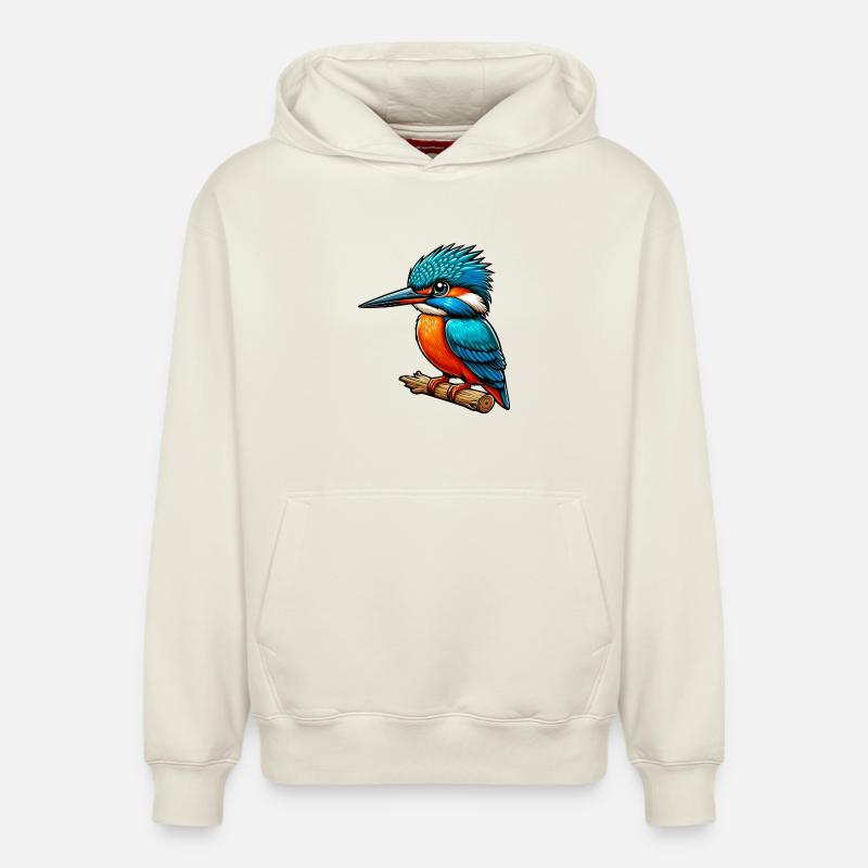 Martin-pêcheur - Sweat à capuche unisexe décontracté en coton biologique – de SPREAD - blanc cassé