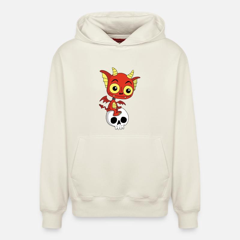 Petit démon se repose - Sweat à capuche unisexe décontracté en coton biologique – de SPREAD - blanc cassé