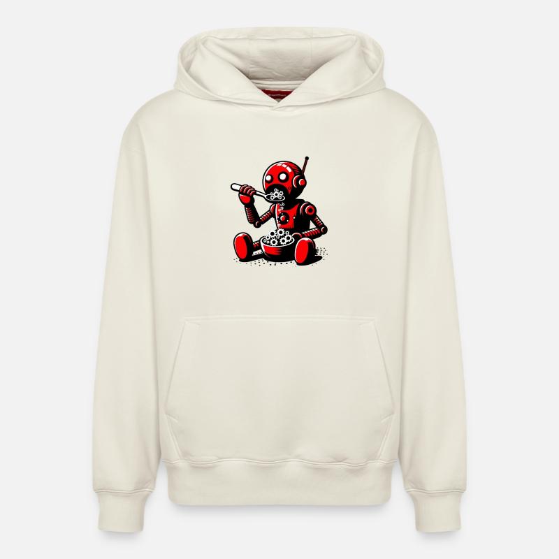 Robot extraterrestre martien extraterrestre - Sweat à capuche unisexe décontracté en coton biologique – de SPREAD - blanc cassé