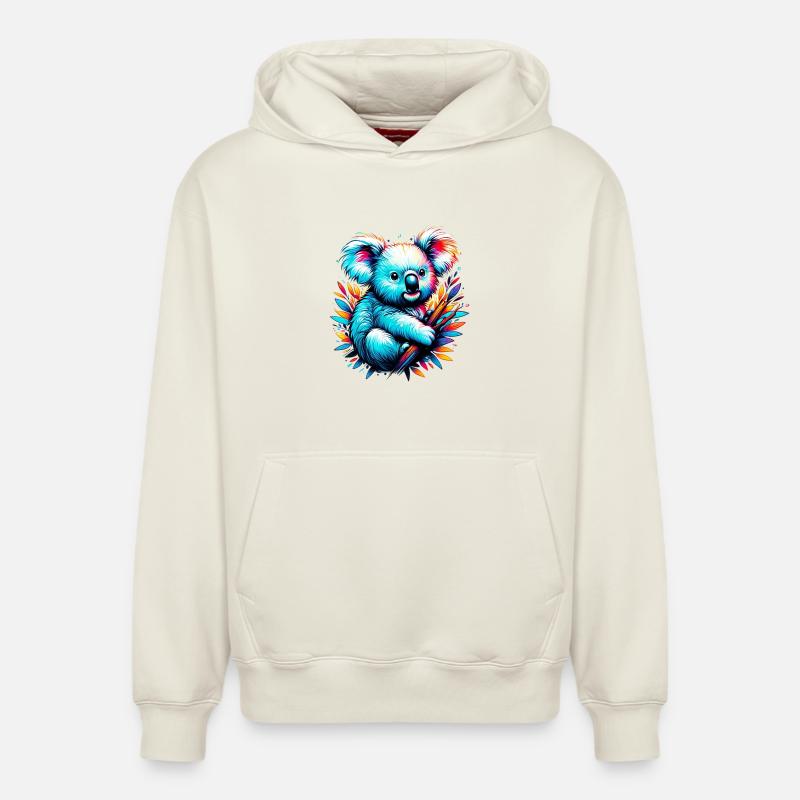 Koala - Sweat à capuche unisexe décontracté en coton biologique – de SPREAD - blanc cassé