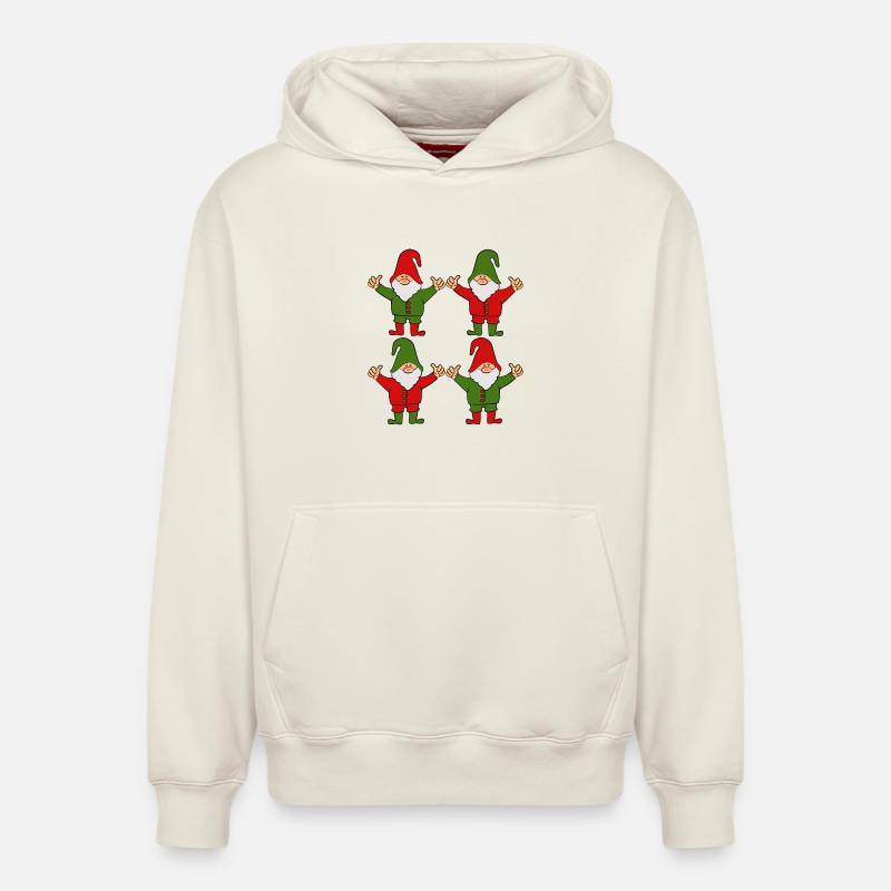 Nains gnomes - Sweat à capuche unisexe décontracté en coton biologique – de SPREAD - blanc cassé