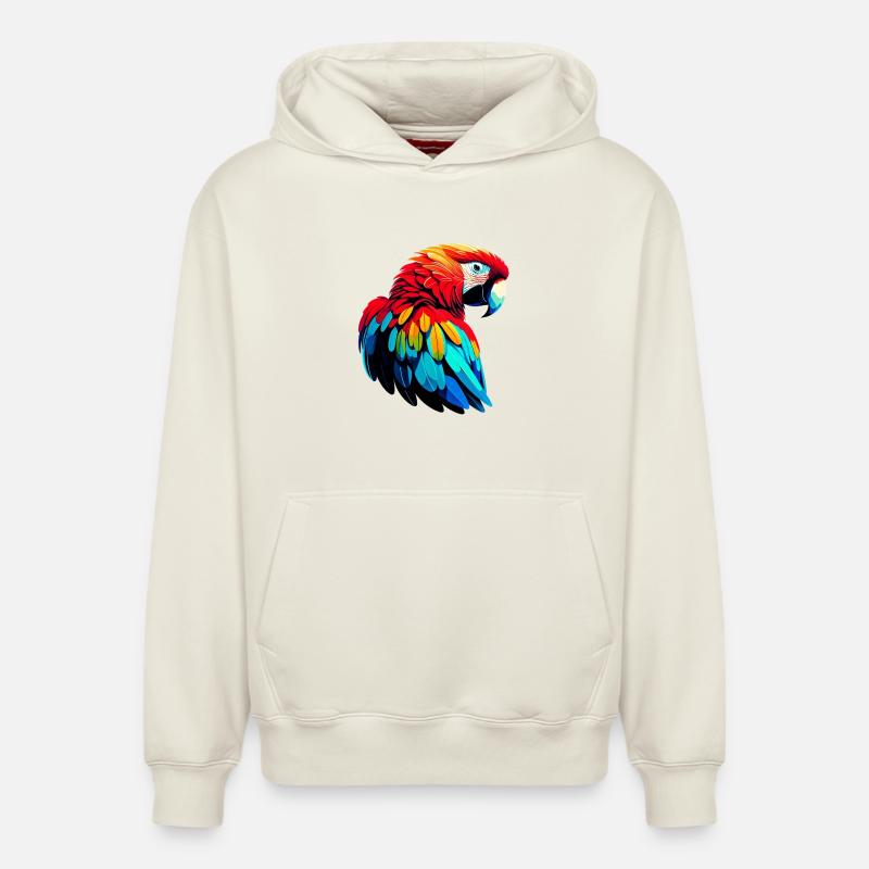 Perroquet - Sweat à capuche unisexe décontracté en coton biologique – de SPREAD - blanc cassé
