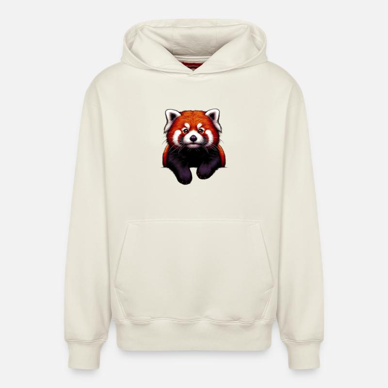Petit panda - Sweat à capuche unisexe décontracté en coton biologique – de SPREAD - blanc cassé