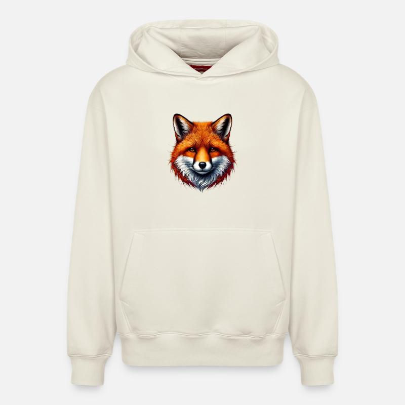 Fuchs - Relaxed Unisex Organic Hoodie – von SPREAD - Naturweiß