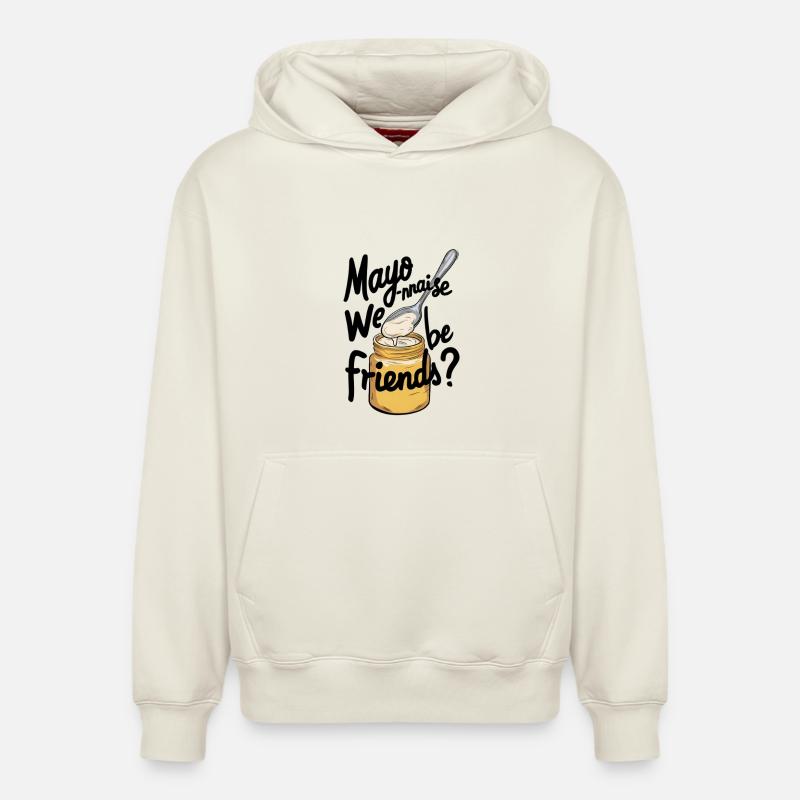 Mayo-nnaise on est amis ? - Sweat à capuche unisexe décontracté en coton biologique – de SPREAD - blanc cassé