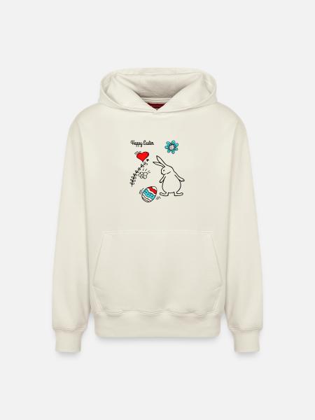 Happy Easter - Relaxed Unisex Organic Hoodie – von SPREAD - Naturweiß