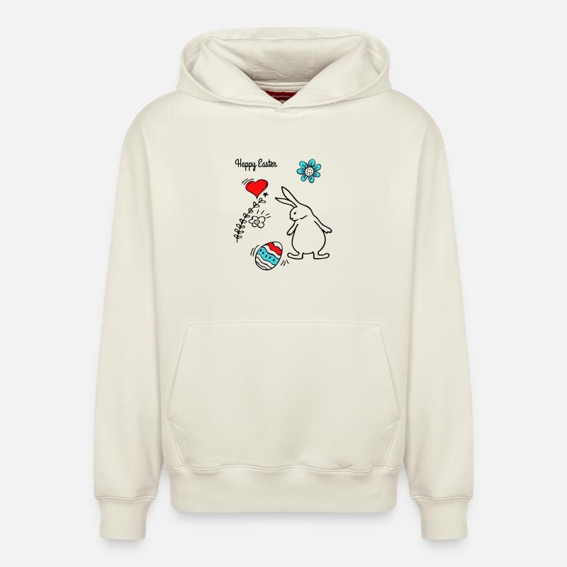 Happy Easter - Relaxed Unisex Organic Hoodie – von SPREAD - Naturweiß