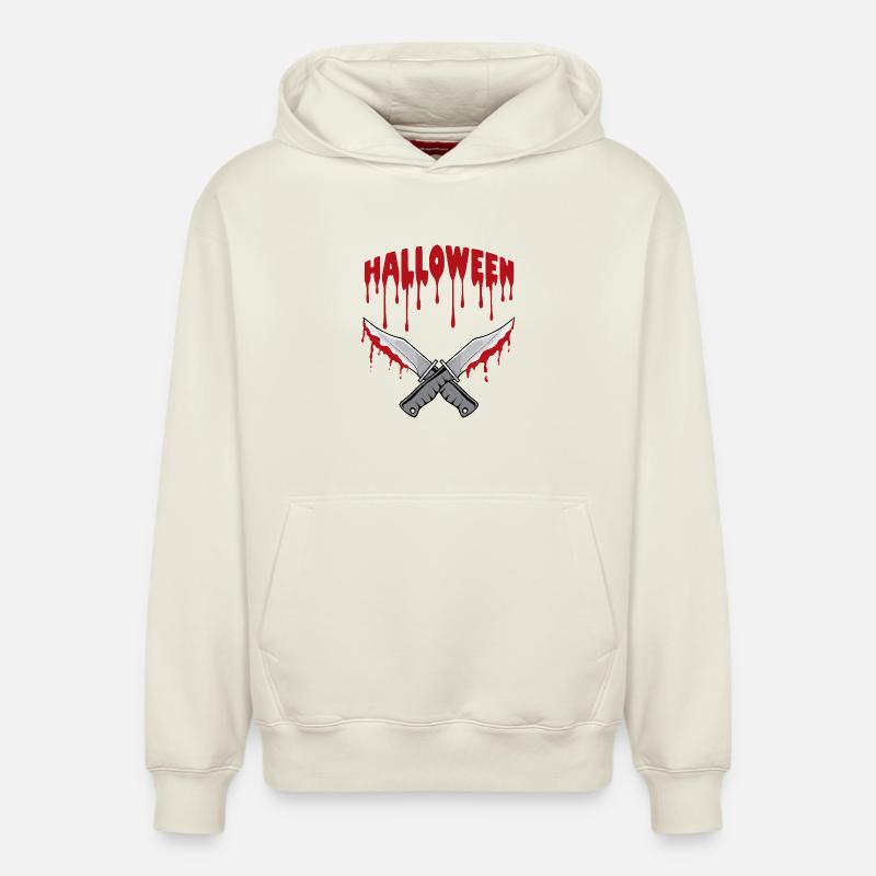 Halloween - Sweat à capuche unisexe décontracté en coton biologique – de SPREAD - blanc cassé
