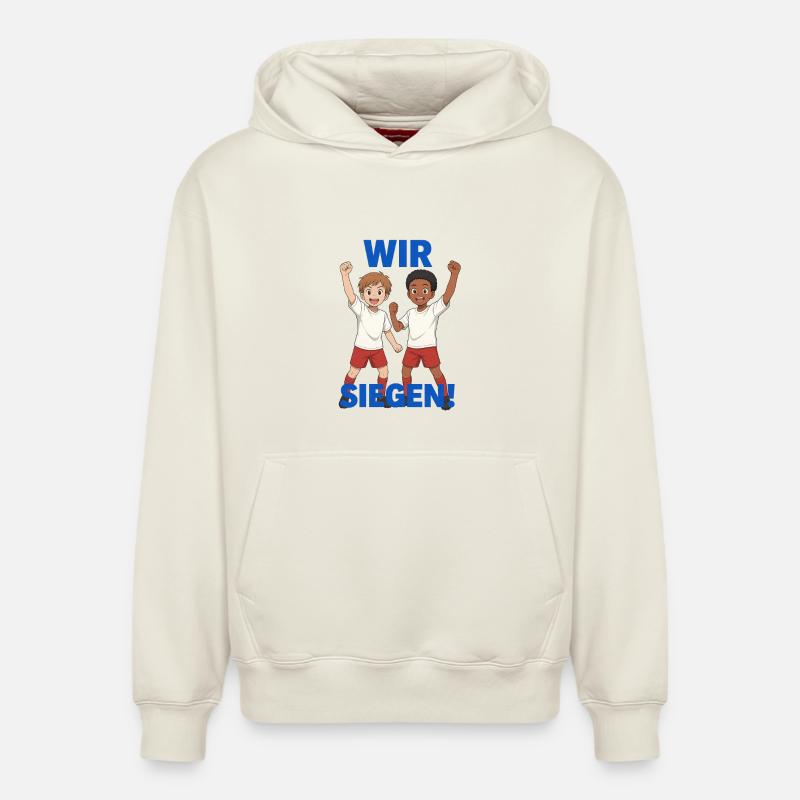 Gemeinschaftsgeist Kinder Design - Sweat à capuche unisexe décontracté en coton biologique – de SPREAD - blanc cassé