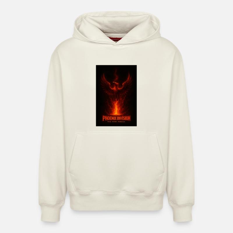 Phoenix Division - Fire Rise - Sweat à capuche unisexe décontracté en coton biologique – de SPREAD - blanc cassé