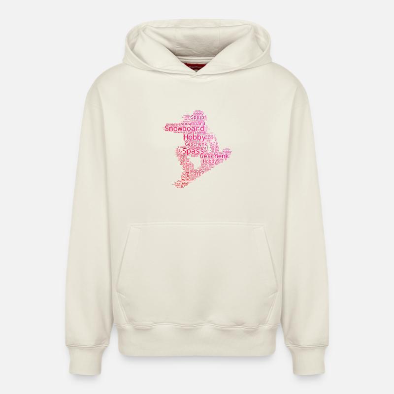 Déclaration directe sur le snowboard - Sweat à capuche unisexe décontracté en coton biologique – de SPREAD - blanc cassé