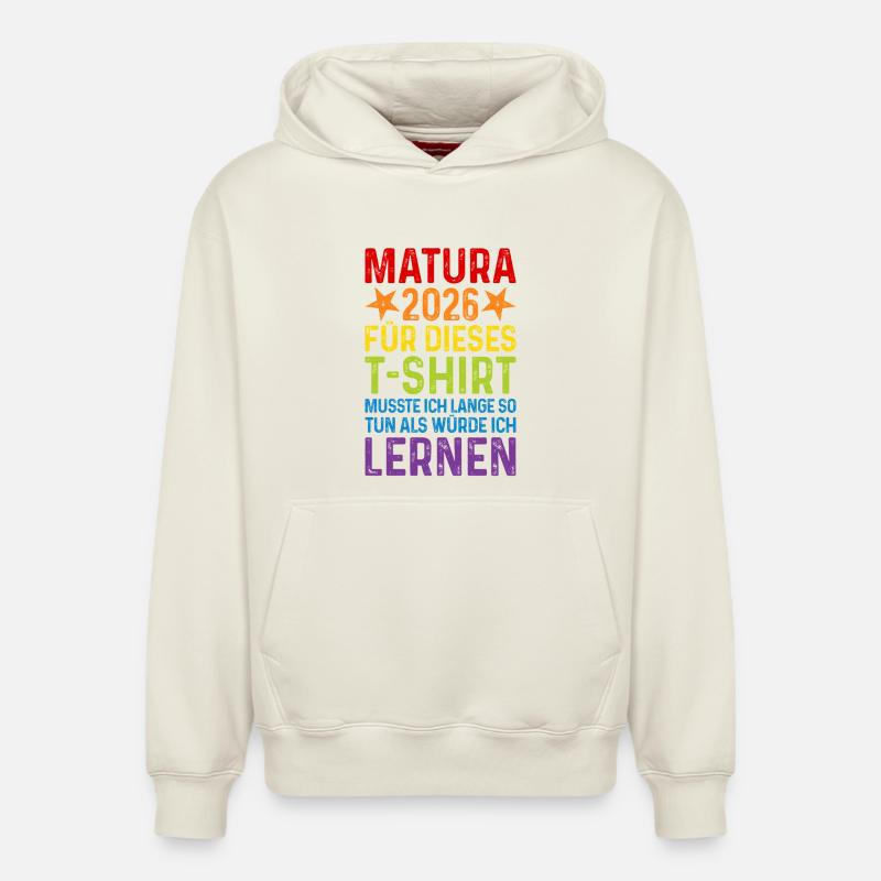 Matura 2026 - Sweat à capuche unisexe décontracté en coton biologique – de SPREAD - blanc cassé