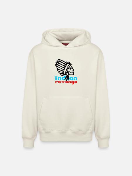 Indian Skull Revenge - Relaxed Unisex Organic Hoodie – von SPREAD - Naturweiß