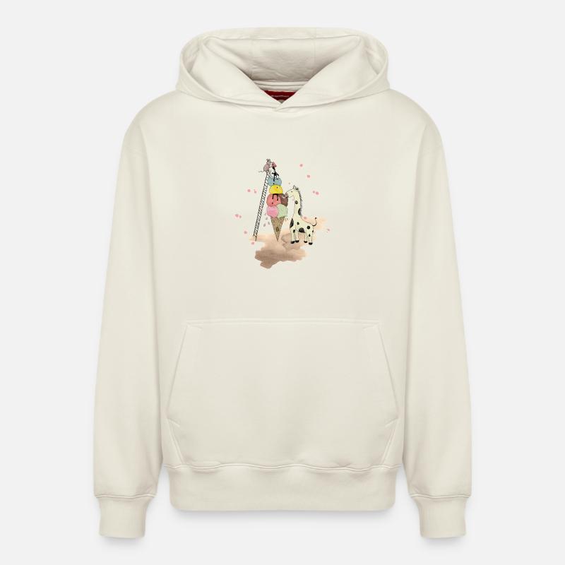 Wildlife Icecream - Sweat à capuche unisexe décontracté en coton biologique – de SPREAD - blanc cassé