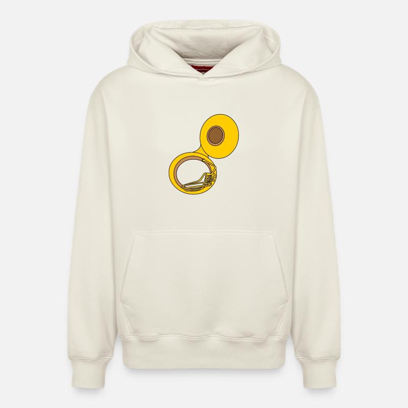 Sousaphone - Sweat à capuche unisexe décontracté en coton biologique – de SPREAD - blanc cassé