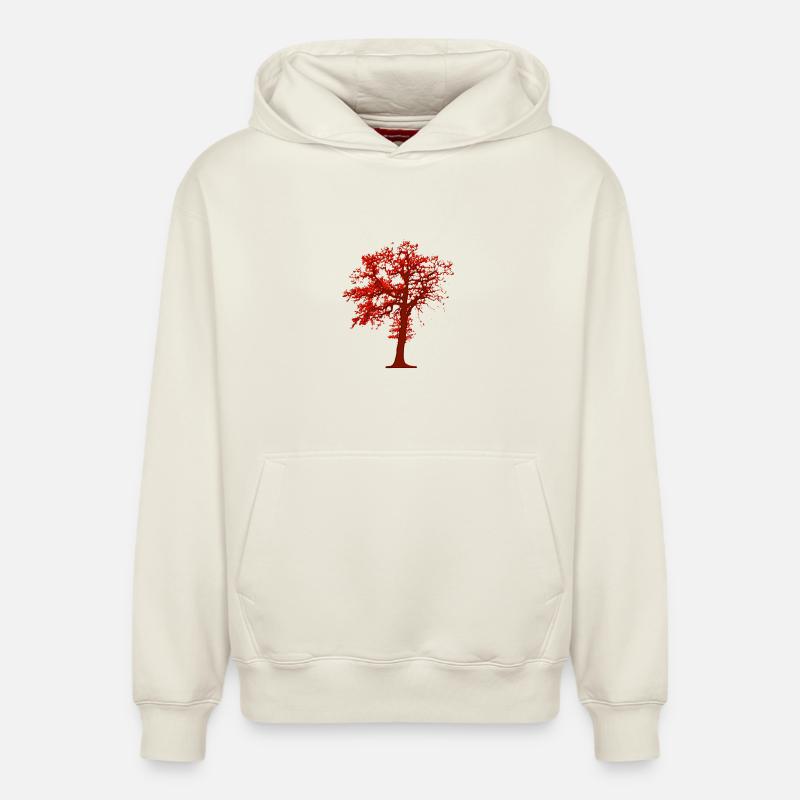 Illustration d’arbre - Sweat à capuche unisexe décontracté en coton biologique – de SPREAD - blanc cassé