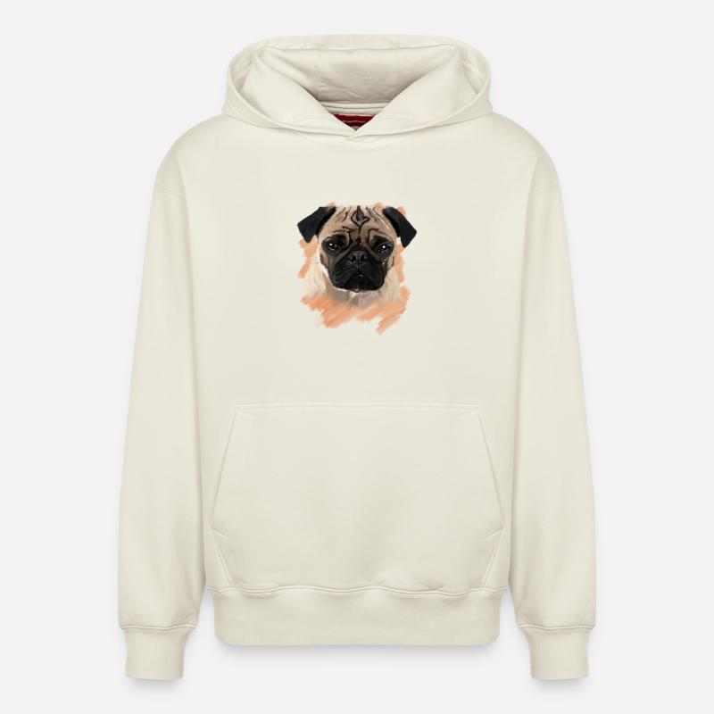 mops - Sweat à capuche unisexe décontracté en coton biologique – de SPREAD - blanc cassé