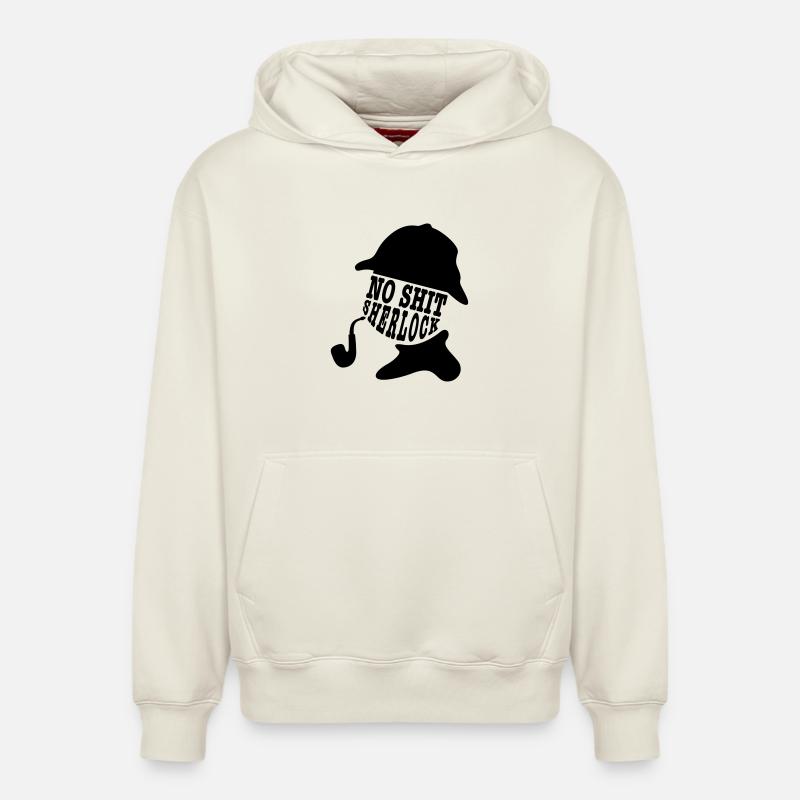 no shit sherlock - Relaxed Unisex Organic Hoodie – von SPREAD - Naturweiß