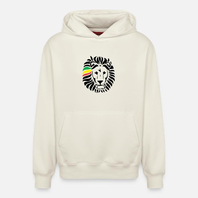 Lion Lion - Sweat à capuche unisexe décontracté en coton biologique – de SPREAD - blanc cassé