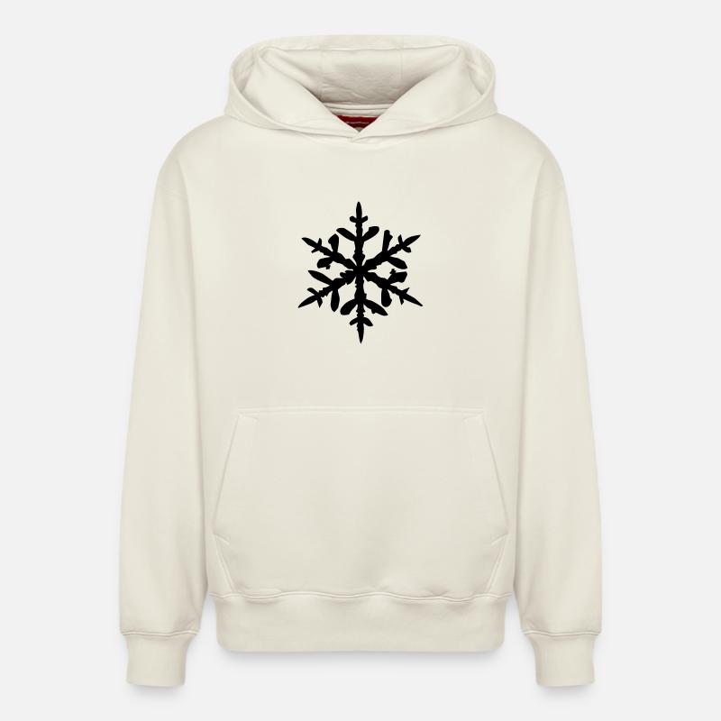 Flocon de neige - Sweat à capuche unisexe décontracté en coton biologique – de SPREAD - blanc cassé