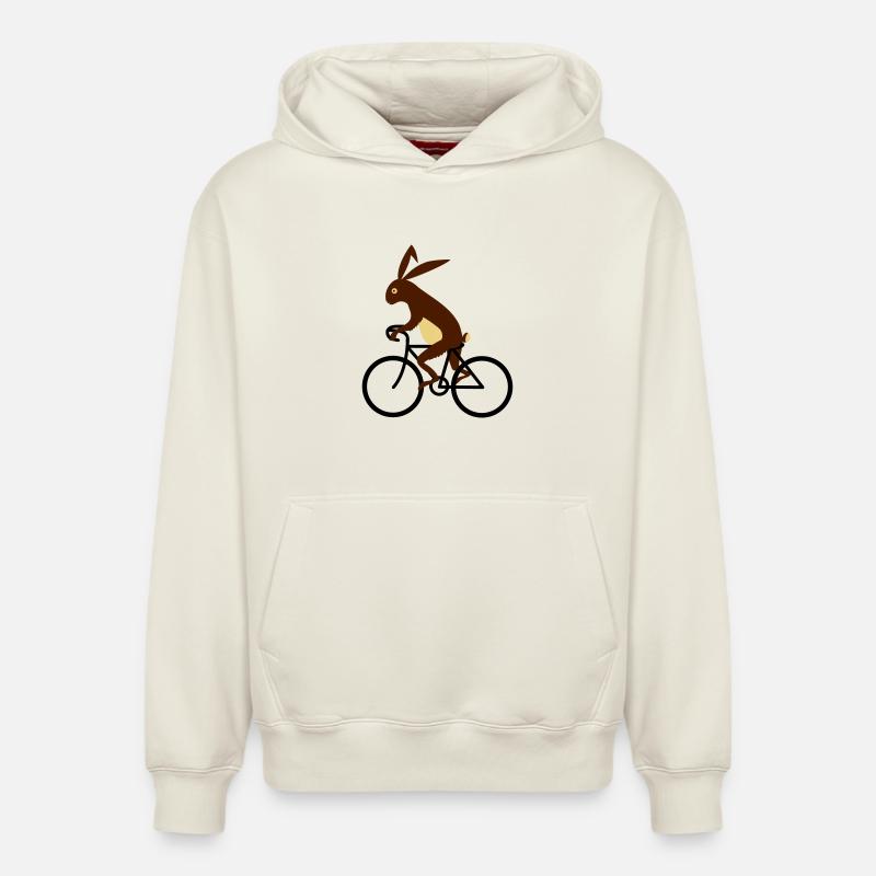 lièvre - Sweat à capuche unisexe décontracté en coton biologique – de SPREAD - blanc cassé