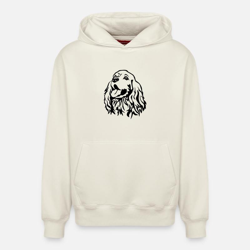 Cocker Spaniel Kopf - Relaxed Unisex Organic Hoodie – von SPREAD - Naturweiß