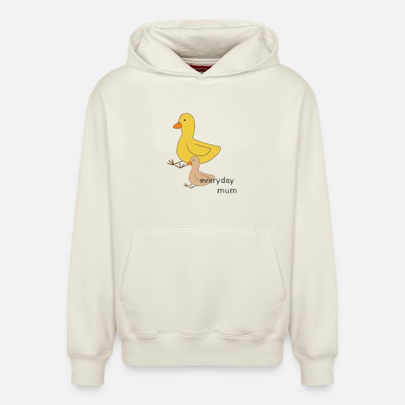 Maman canard - Sweat à capuche unisexe décontracté en coton biologique – de SPREAD - blanc cassé