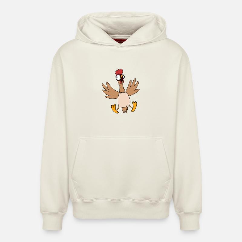 Poulet - Sweat à capuche unisexe décontracté en coton biologique – de SPREAD - blanc cassé
